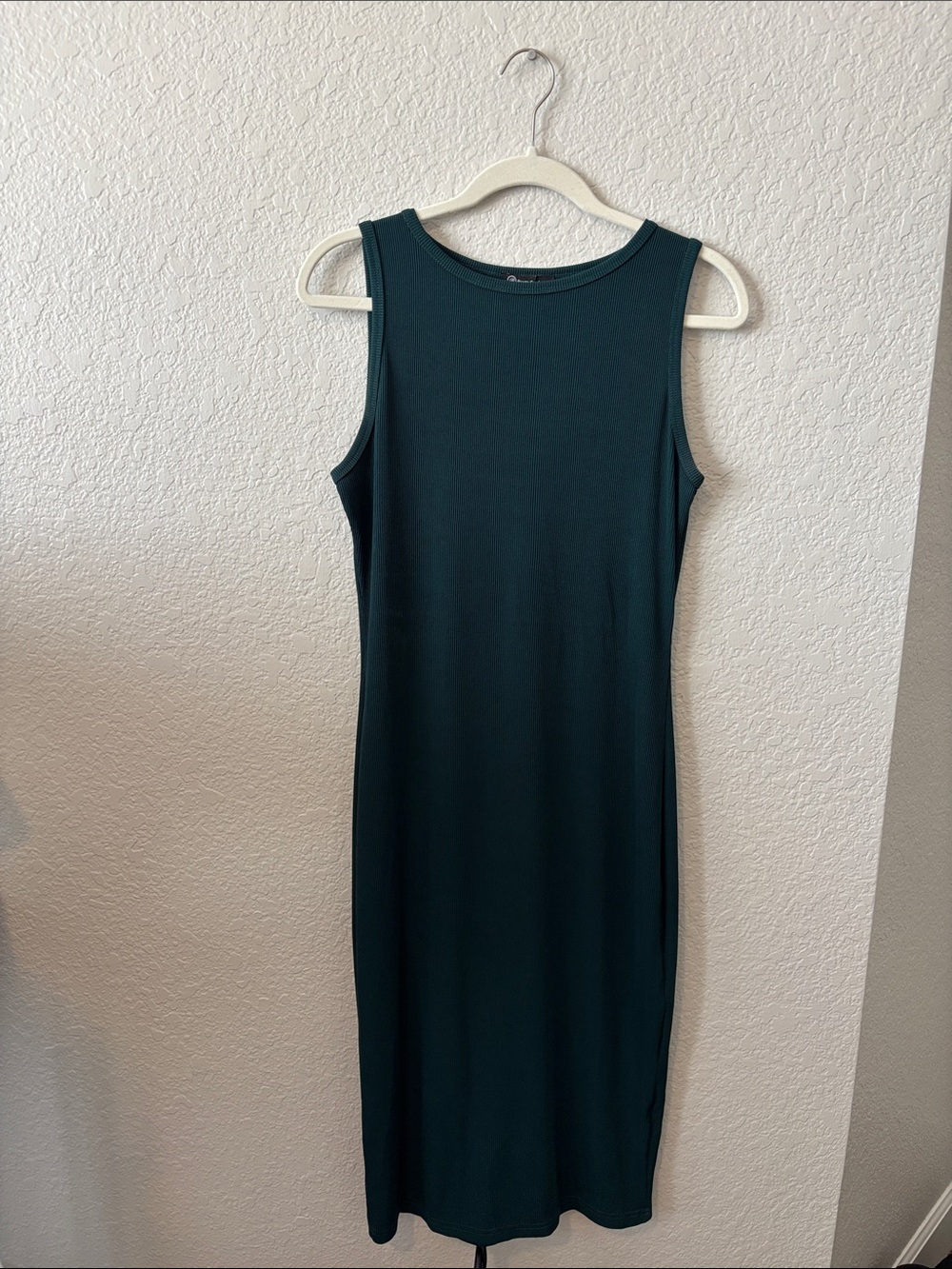 Asymmetrical Sleeveless Midi Dress in Deep Teal